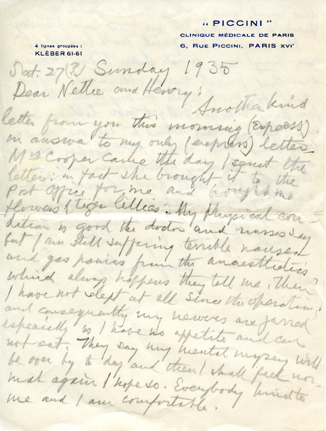 Letter dated July 27 1935 from George H. Howard to wife and son