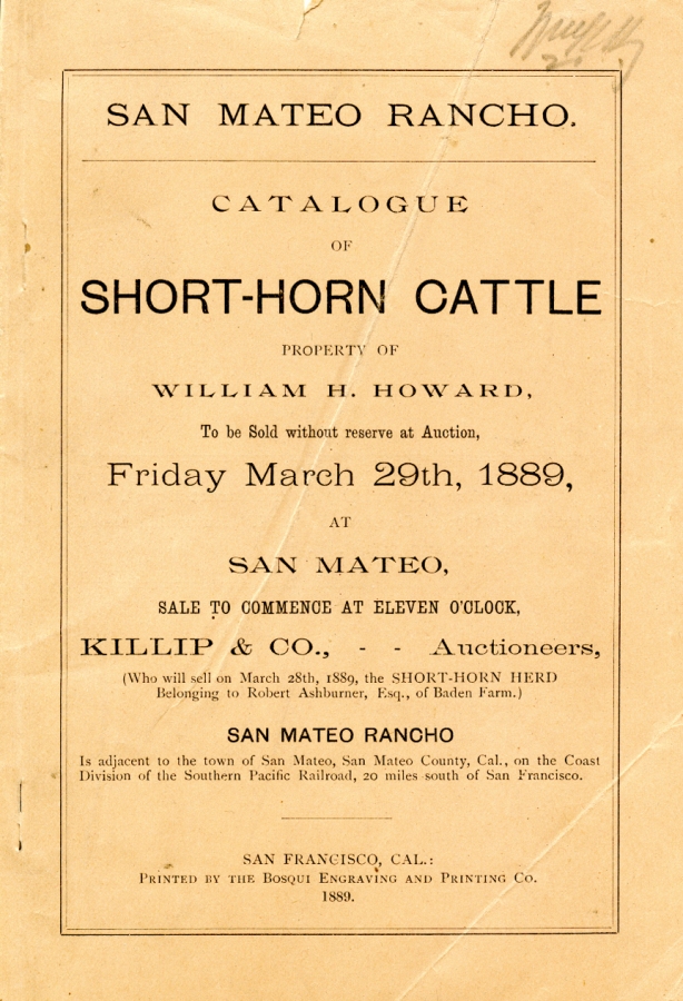 Front of 1889 Howard Cattle Company Catalog